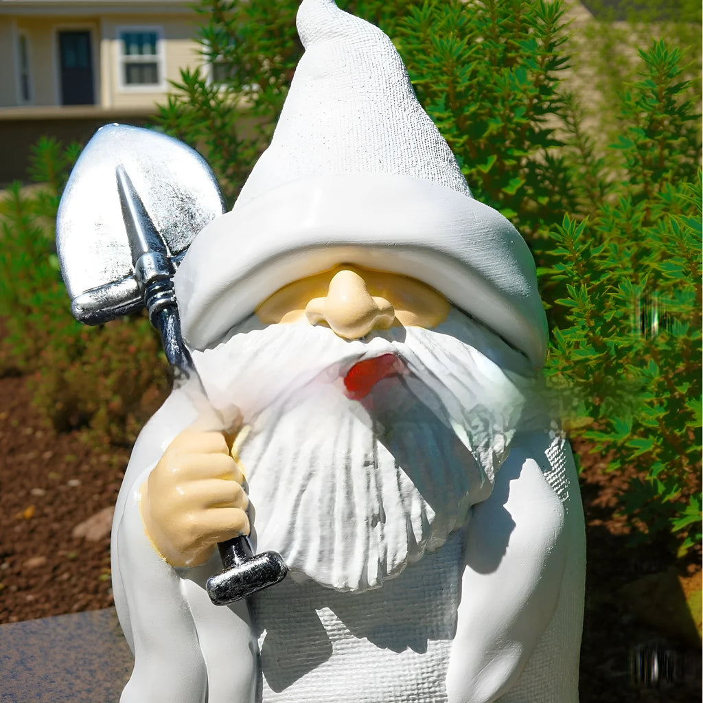 Smoking Shovel Dwarf Christmas resin craft ornament for garden decoration