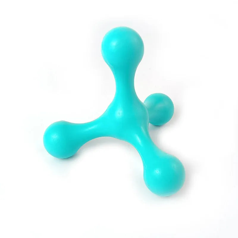 Silicone three-leg chew toy for small and medium dogs in assorted colours