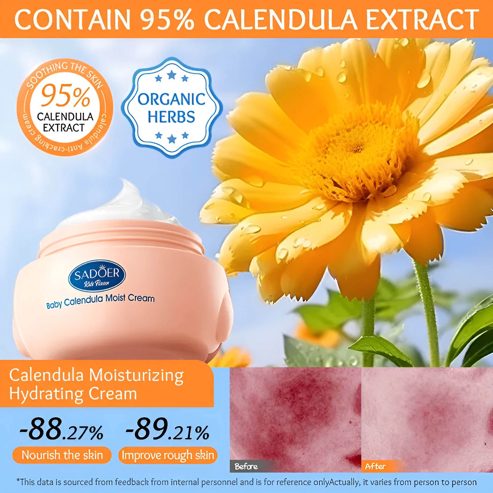 English Marigold Children's Moisturizing Facial Cream 50g standard specification for universal skin types