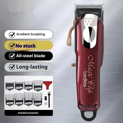 Charging hair clipper set with stainless steel cutter head for adults and children