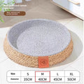 Rattan woven cat nest bed available in four sizes for indoor feline use