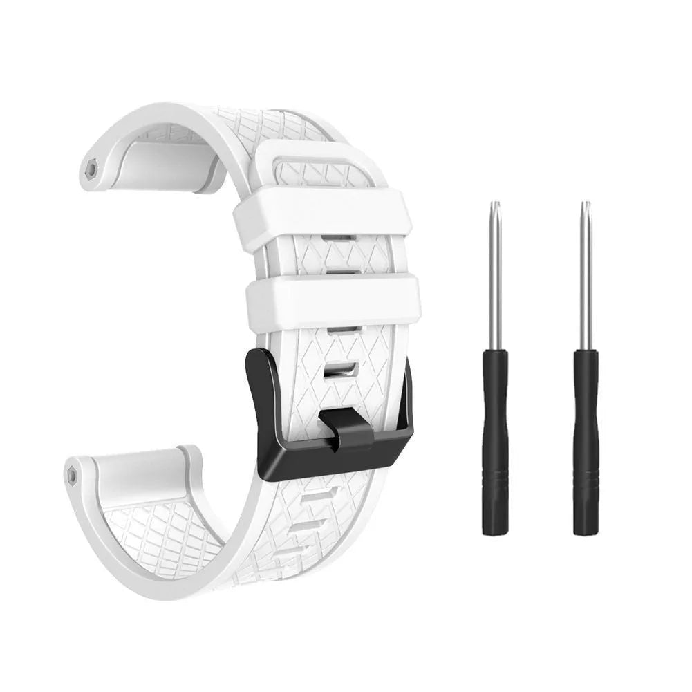 26mm black silicone watch strap with stainless steel clasp for Jiaming watches