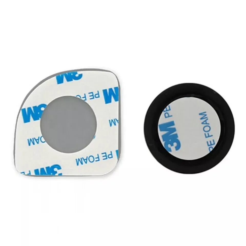 White circular car rearview mirror with 360-degree adjustment for blind spot coverage