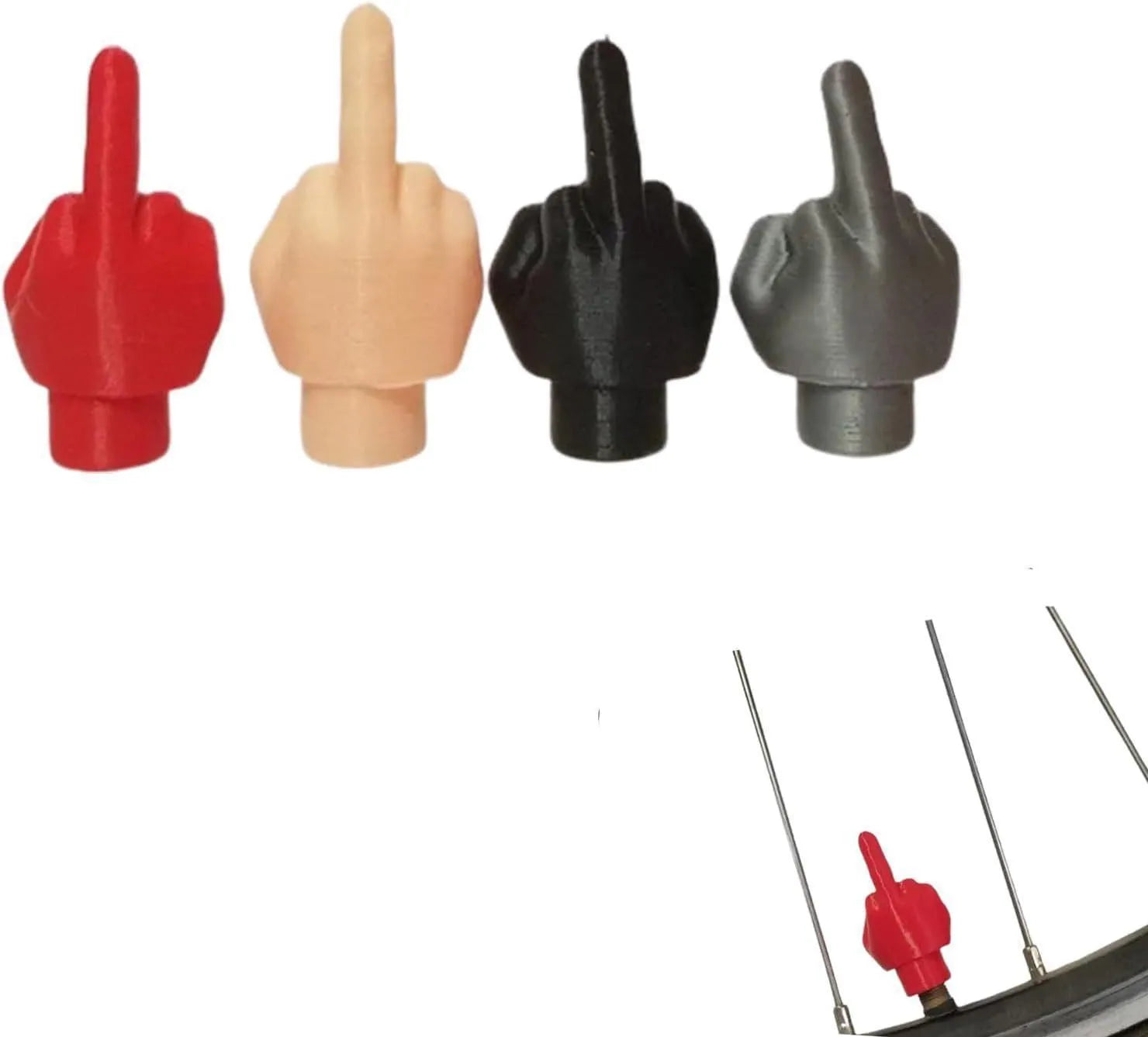 Eight latex tyre valve caps showing black and skin colour options for car tyre protection