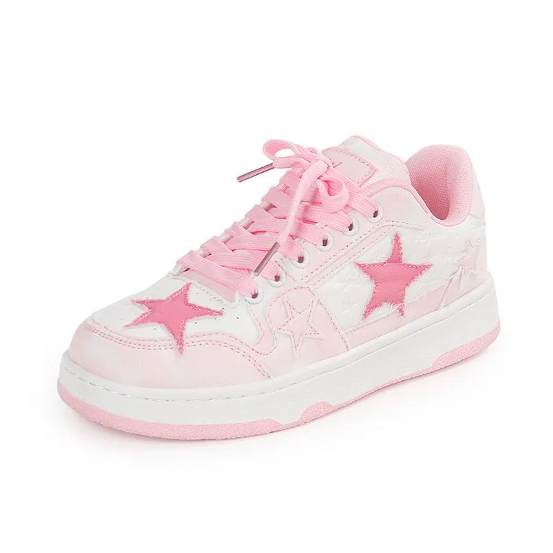 Denim skateboard shoes with rubber sole and mesh lining in black, green, or pink colours