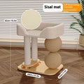 Pine wood cat nest with a built-in wooden grasping ball for scratching