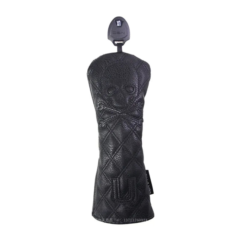 Black and white PU waterproof protective cover for a golf wooden pole.