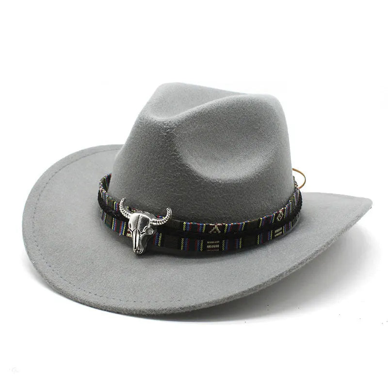 Wool blend Western cowboy hat with wide brim and bell crown in multiple colour options.