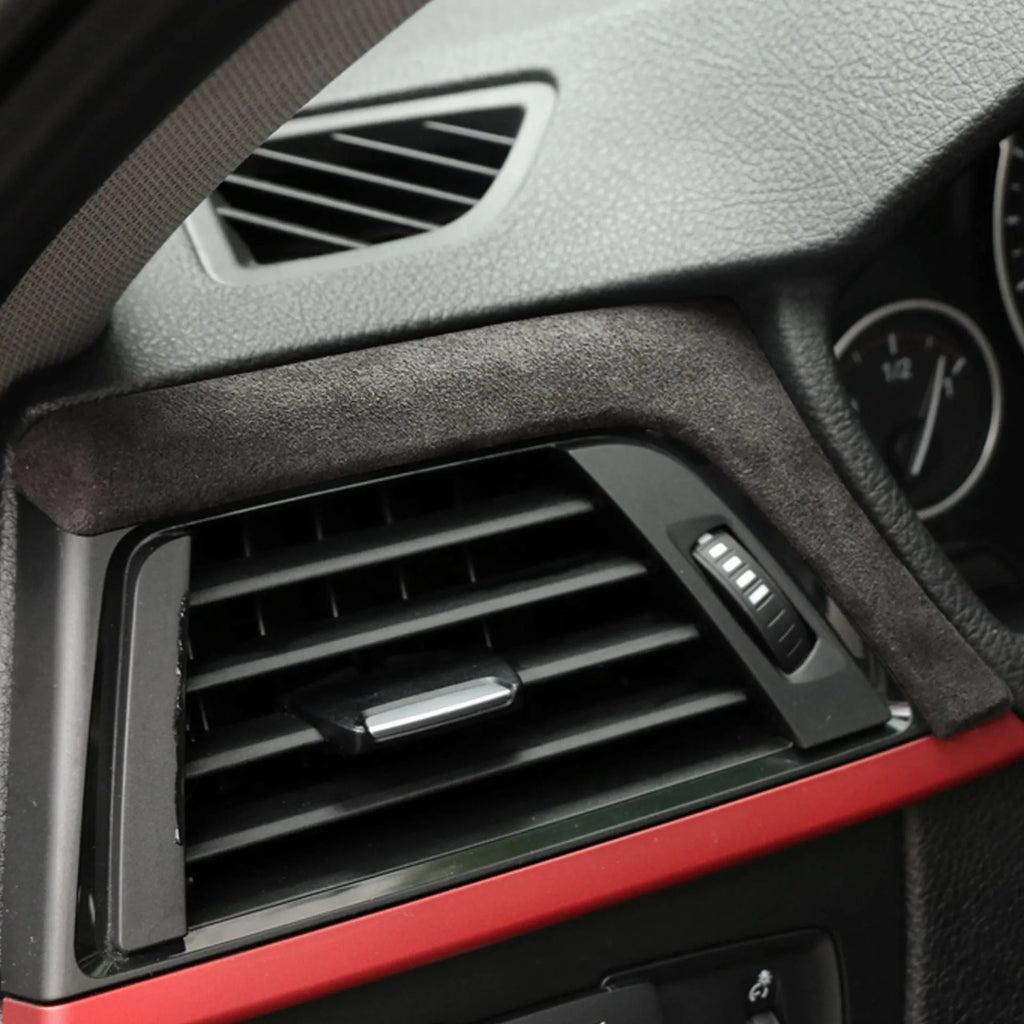 BMW 3 Series F30 Alcantara suede central control instrument trim in dark grey, 660x93x50mm, with 3M adhesive backing