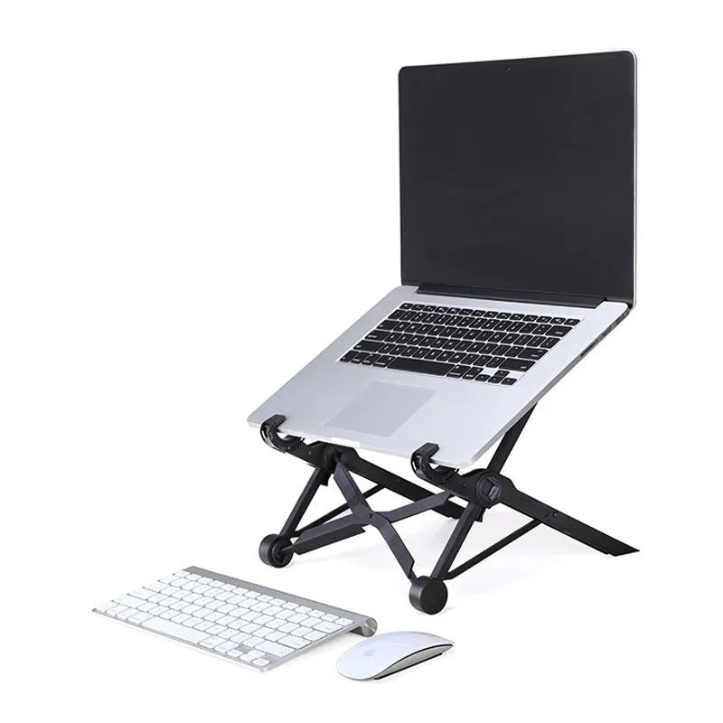 Sagacious black portable folding laptop bracket with carrying case