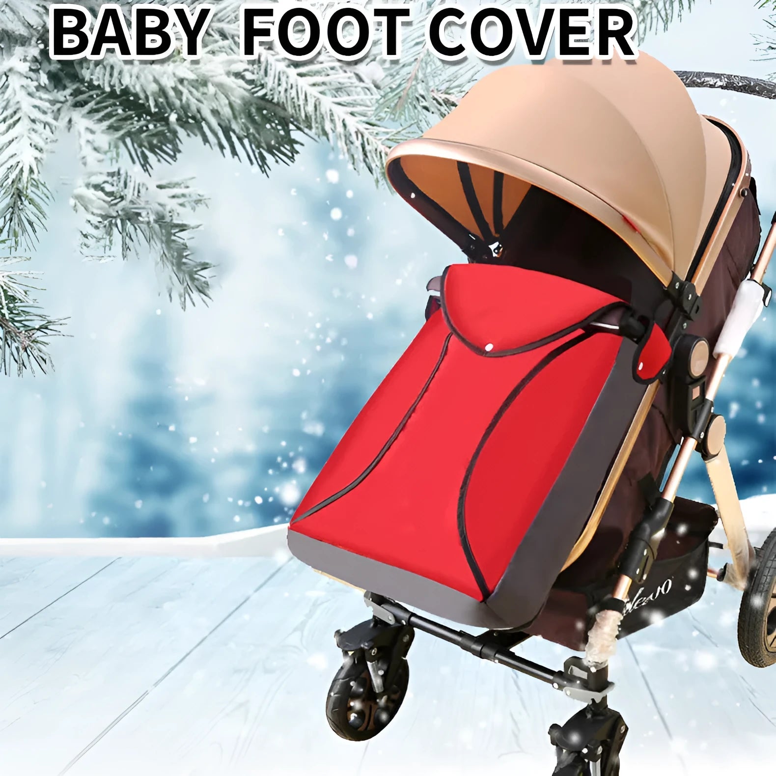Blue Oxford cloth stroller foot cover for baby, size 40x86cm