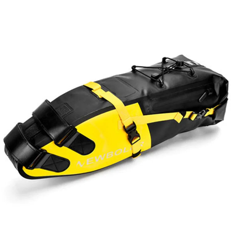 Waterproof PVC bicycle tail bag with 13-litre capacity for outdoor cycling gear