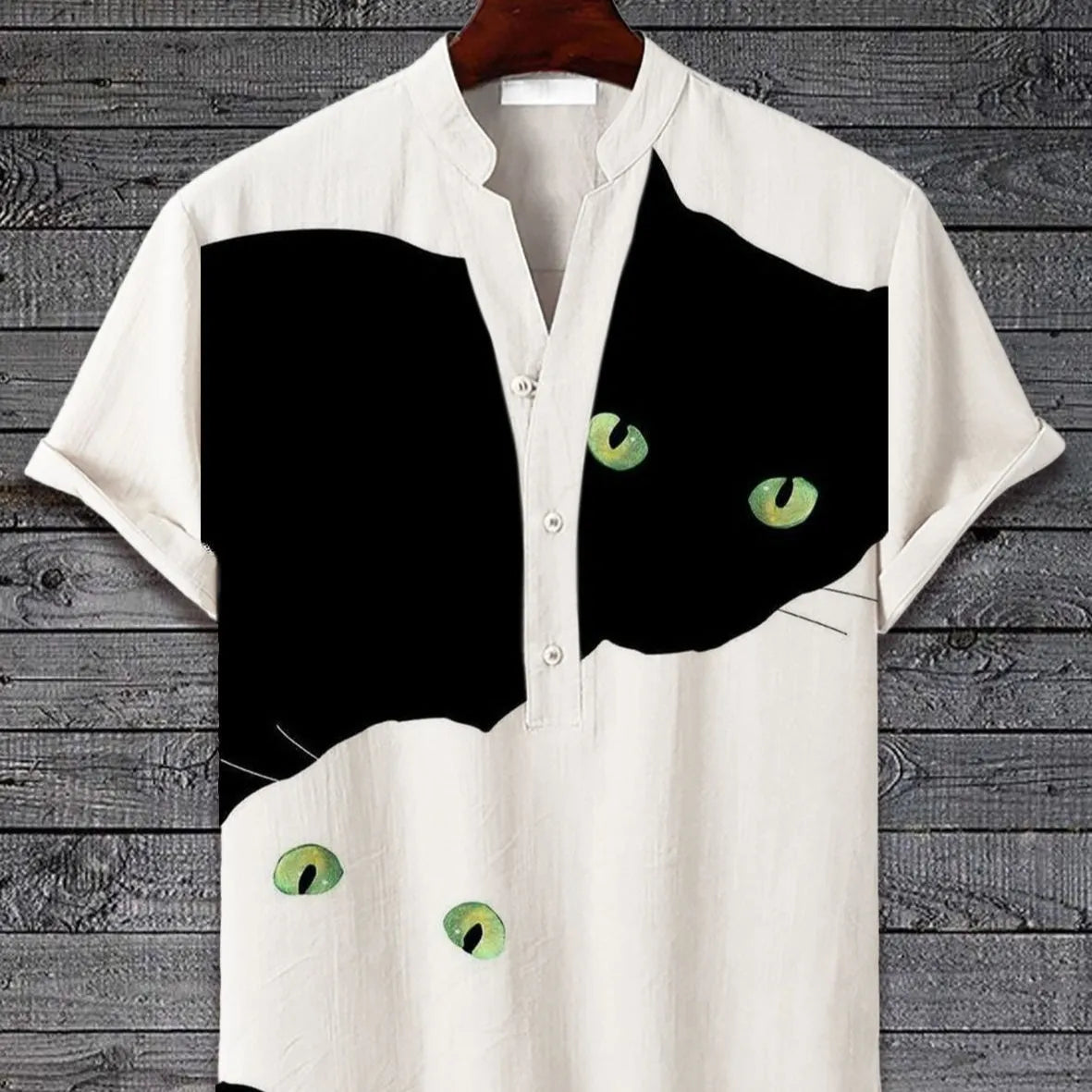 Men's short sleeve shirt with a detailed 3D digital animal graphic print on the front.