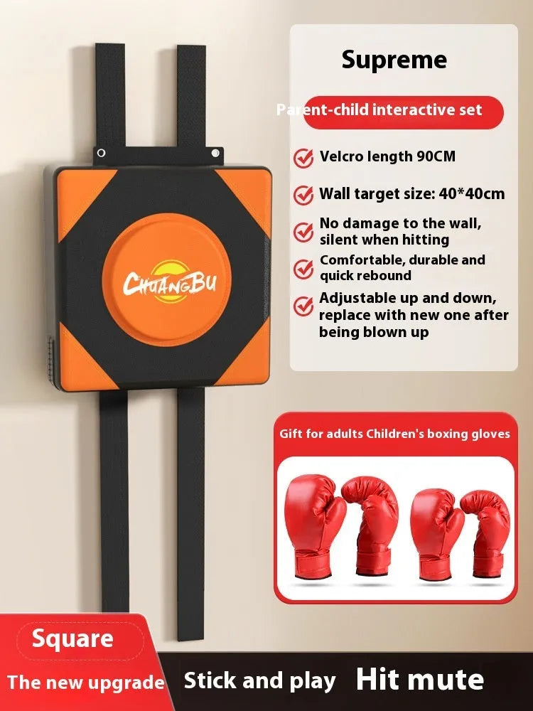 Hanging boxing sandbag wall target with PU leather construction for home fitness training