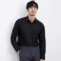 Men's wine red slim fit business shirt with long sleeves and non-iron treatment