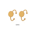 Assortment of golden electroplated stainless steel ring settings and DIY jewellery components in various shapes.