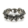 Men's titanium steel bracelet with retro lion's head design, polished steel finish