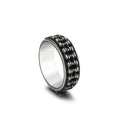 Retro biker ornament personality men's silver chain ring on finger