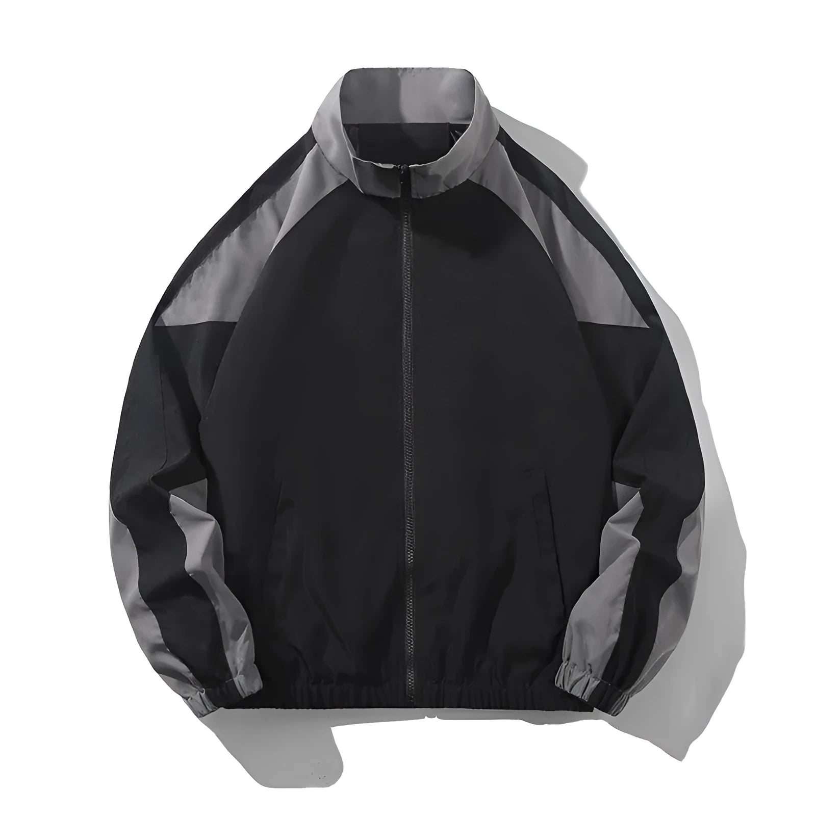 Men's loose-fit casual jacket with colour-contrast stitching and side seam pockets in dark blue