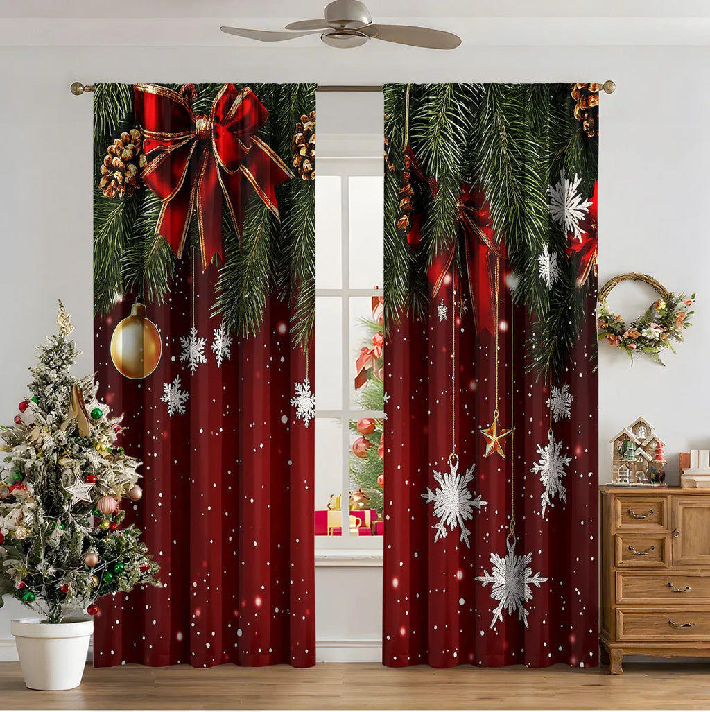 3D digitally printed Christmas curtain panel showing one of fifteen European design options