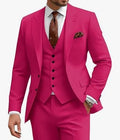 Men's slim fit three-piece suit in chemical fibre blend fabric for business and wedding occasions
