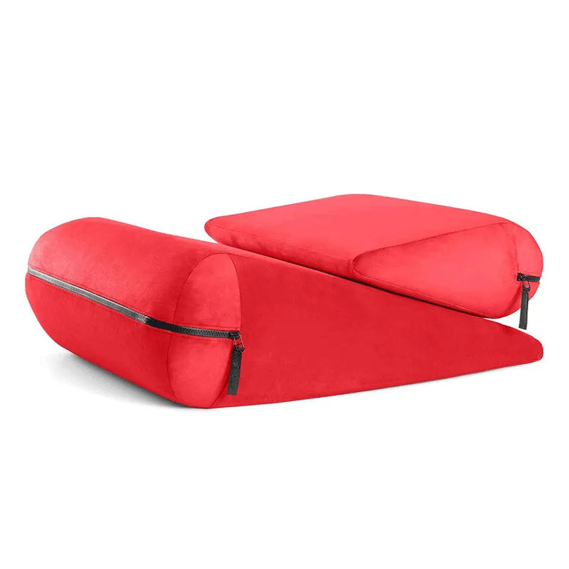 High density sponge triangle pillow with embroidery detail in grey colour.