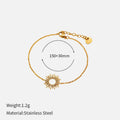 14K gold plated stainless steel Sunflower Series geometric chain necklace and bracelet set for women