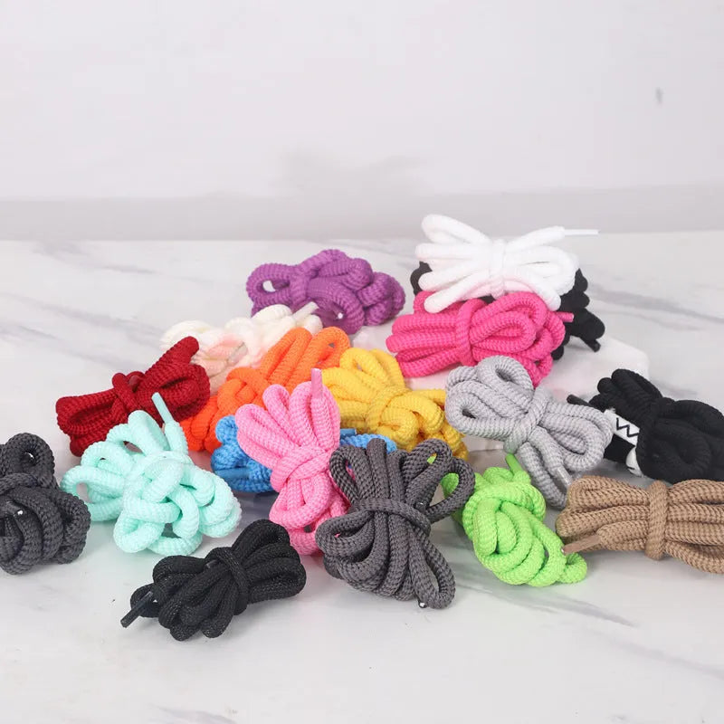 Round black shoelace adapter rope showing 1.0mm width and length scale from 120cm to 160cm.