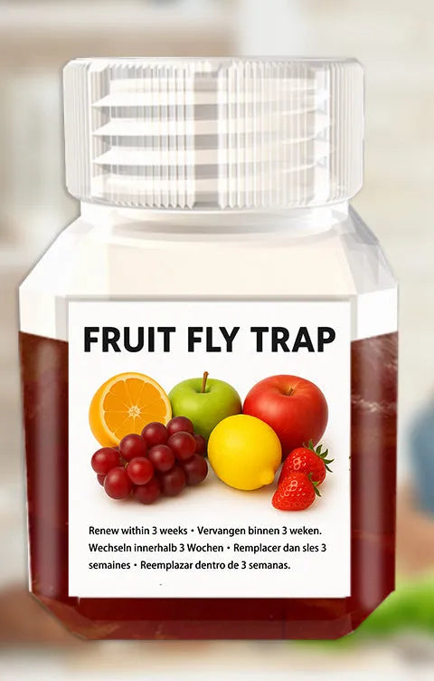 Bottle of fruit fly bait liquid for homemade traps with SK003 specifications