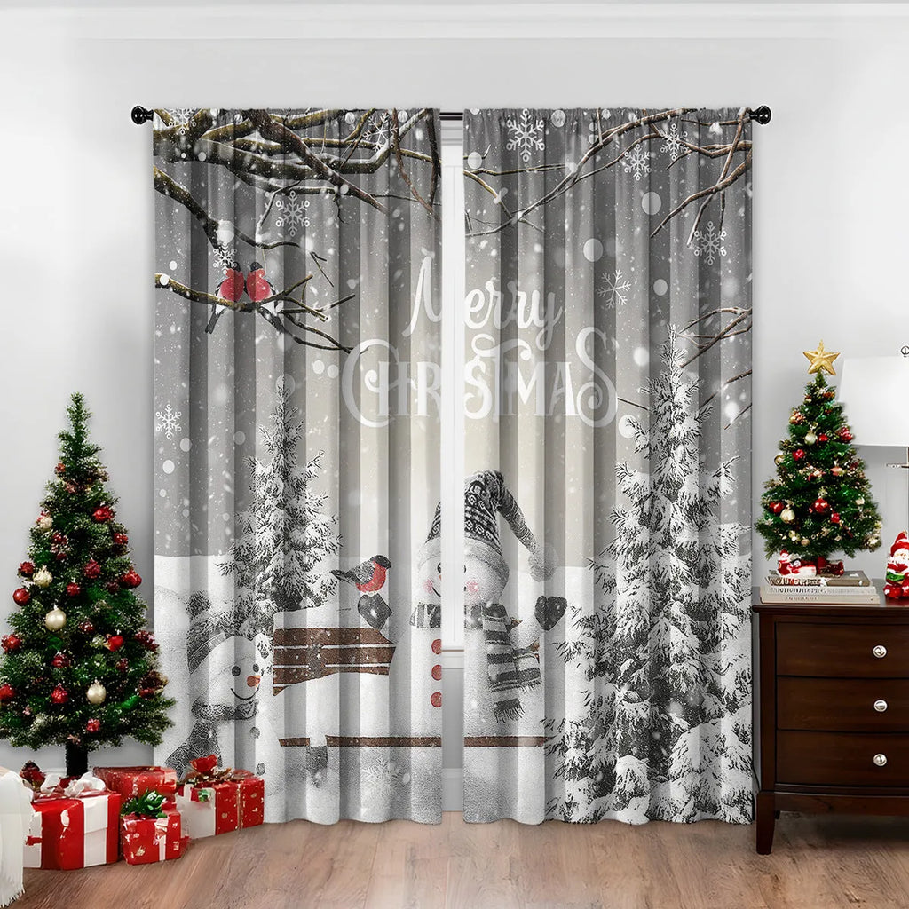 3D digitally printed Christmas curtain panel showing one of fifteen European design options
