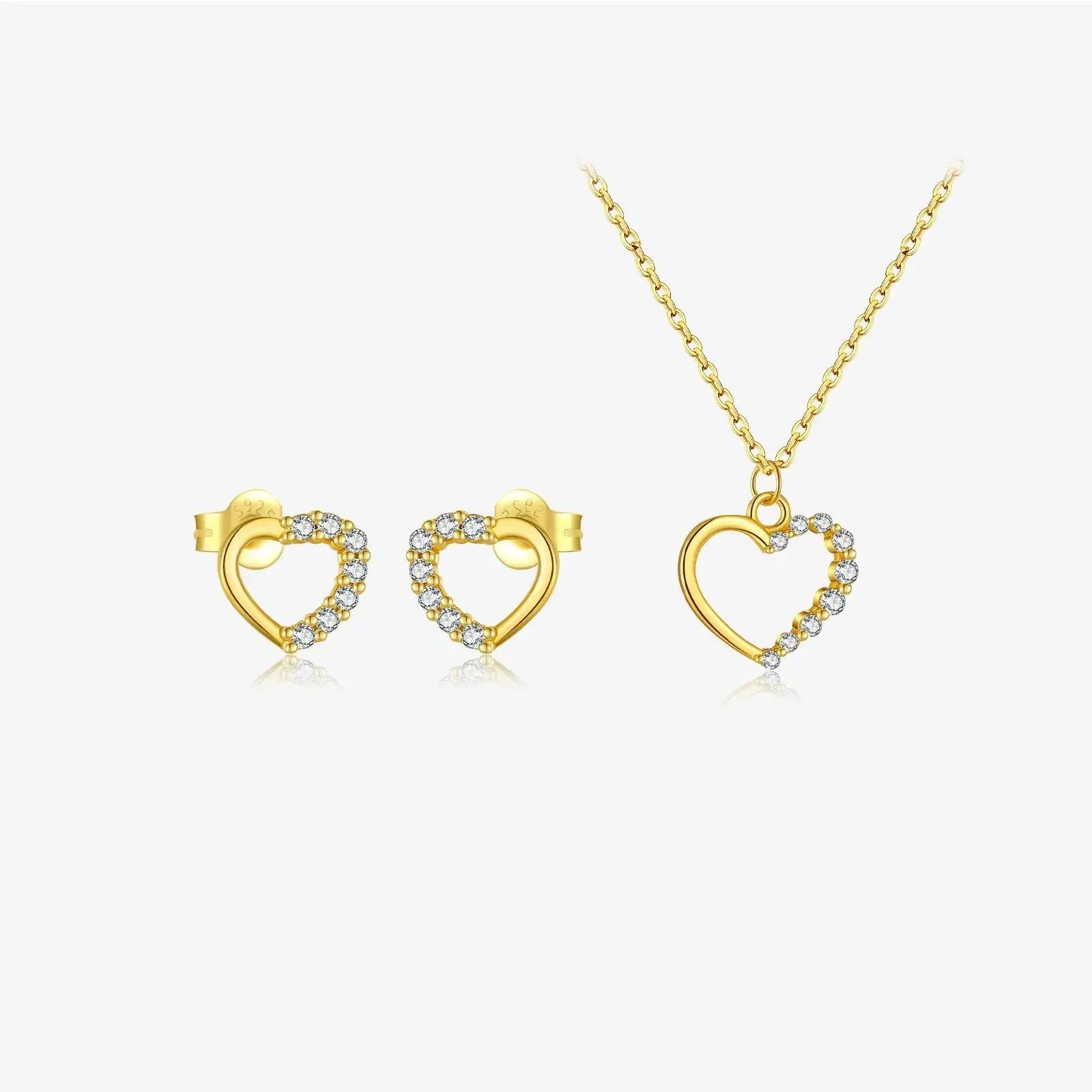 Sterling silver hollow heart necklace with 925 silver pendant on regular chain