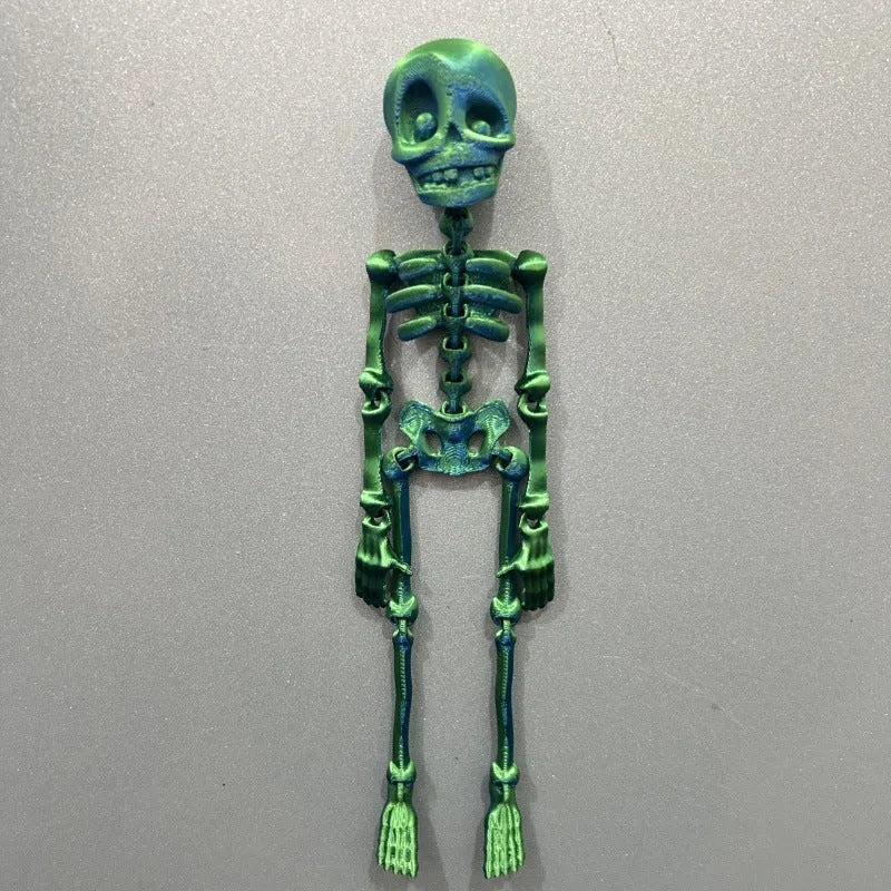 3D printed PLA skull ornament refrigerator magnet in assorted colours, 18cm high.