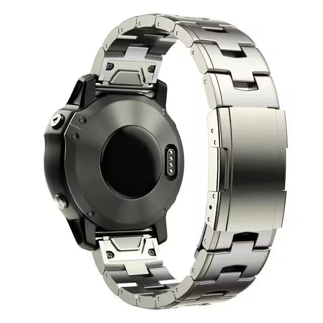 Garmin Fenix series replacement watch strap for Jiaming watches in silver, black and titanium colours