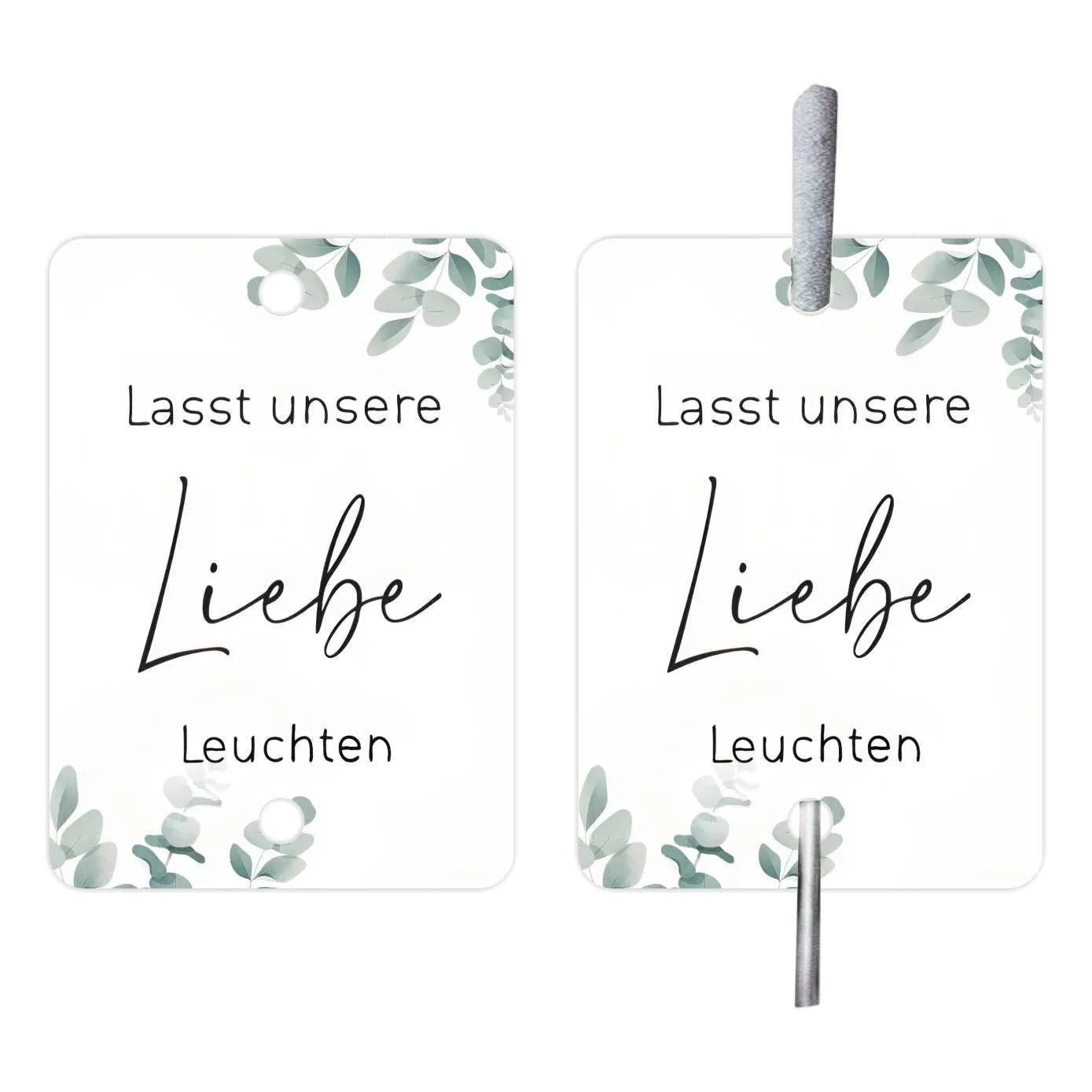 White card decorative labels with I Make Love Sparkling text for wedding baptism communion celebrations