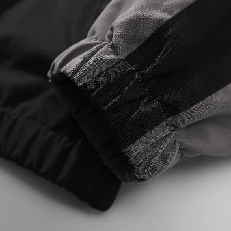 Men's loose-fit casual jacket with colour-contrast stitching and side seam pockets in dark blue