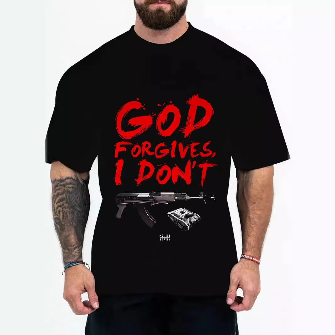 Men's loose fit printed t-shirt with short sleeves and casual design