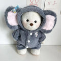 Grey elephant jumpsuit doll clothing for 30cm Lina teddy bears made from plush fabric