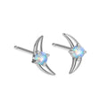 925 sterling silver geometric drop earrings with electroplated finish and cubic zirconia stones