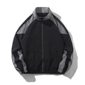 Men's loose-fit casual jacket with colour-contrast stitching and side seam pockets in dark blue
