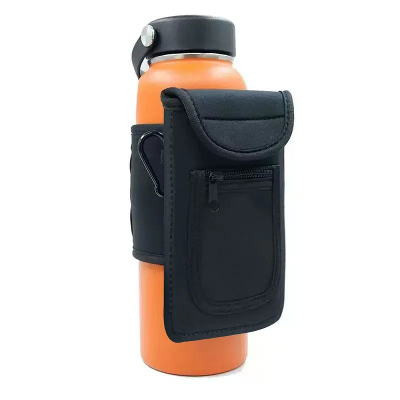 Cloth fitness bottle sleeve for large kettles with magnetic or carabiner fastening in multiple colours.