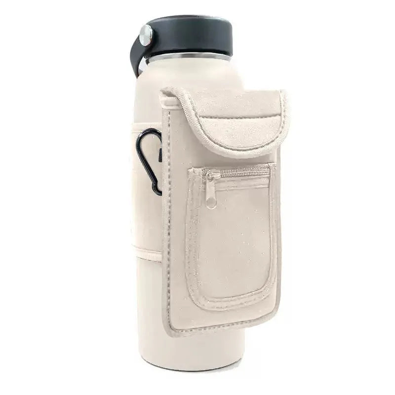 Cloth fitness bottle sleeve for large kettles with magnetic or carabiner fastening in multiple colours.
