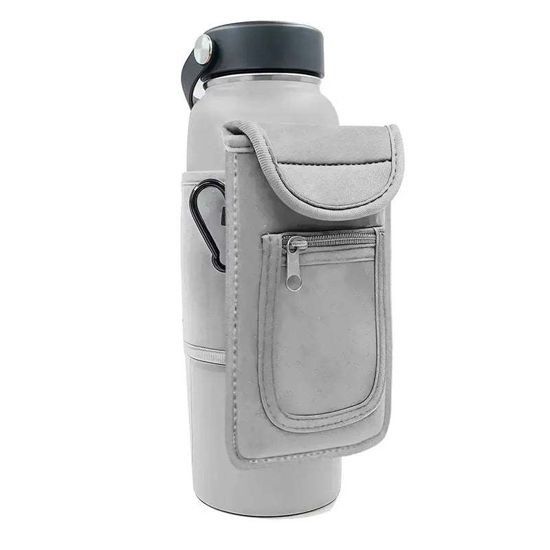 Cloth fitness bottle sleeve for large kettles with magnetic or carabiner fastening in multiple colours.