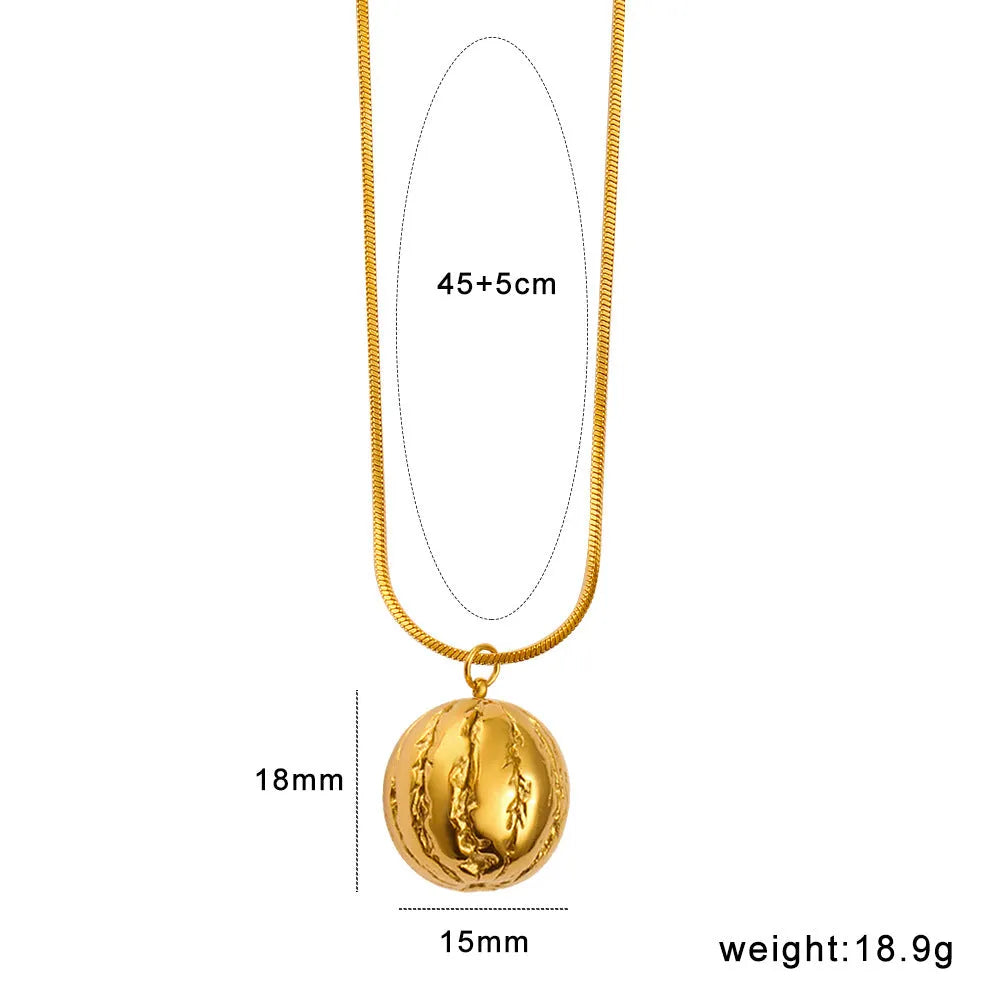 Stainless steel necklace with fruit pendants: apple, grape, watermelon, banana, pineapple, strawberry.