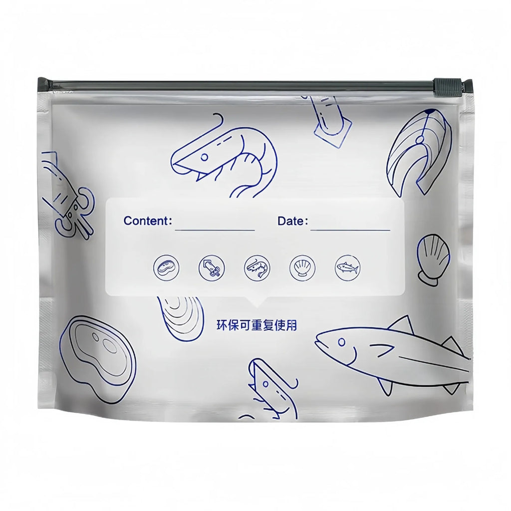 Aluminium foil sealed storage bags in small, medium, and large sizes with zip closure