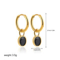 Women's retro oval zircon copper earrings in geometric design showing six colour options