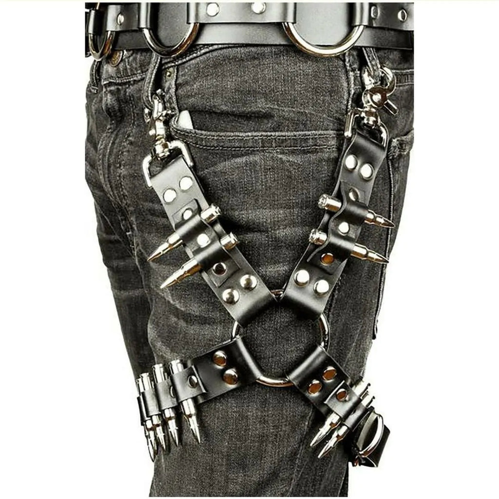 Women's black PU leather fashion leggings showing texture and fit