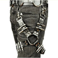 Women's black PU leather fashion leggings showing texture and fit