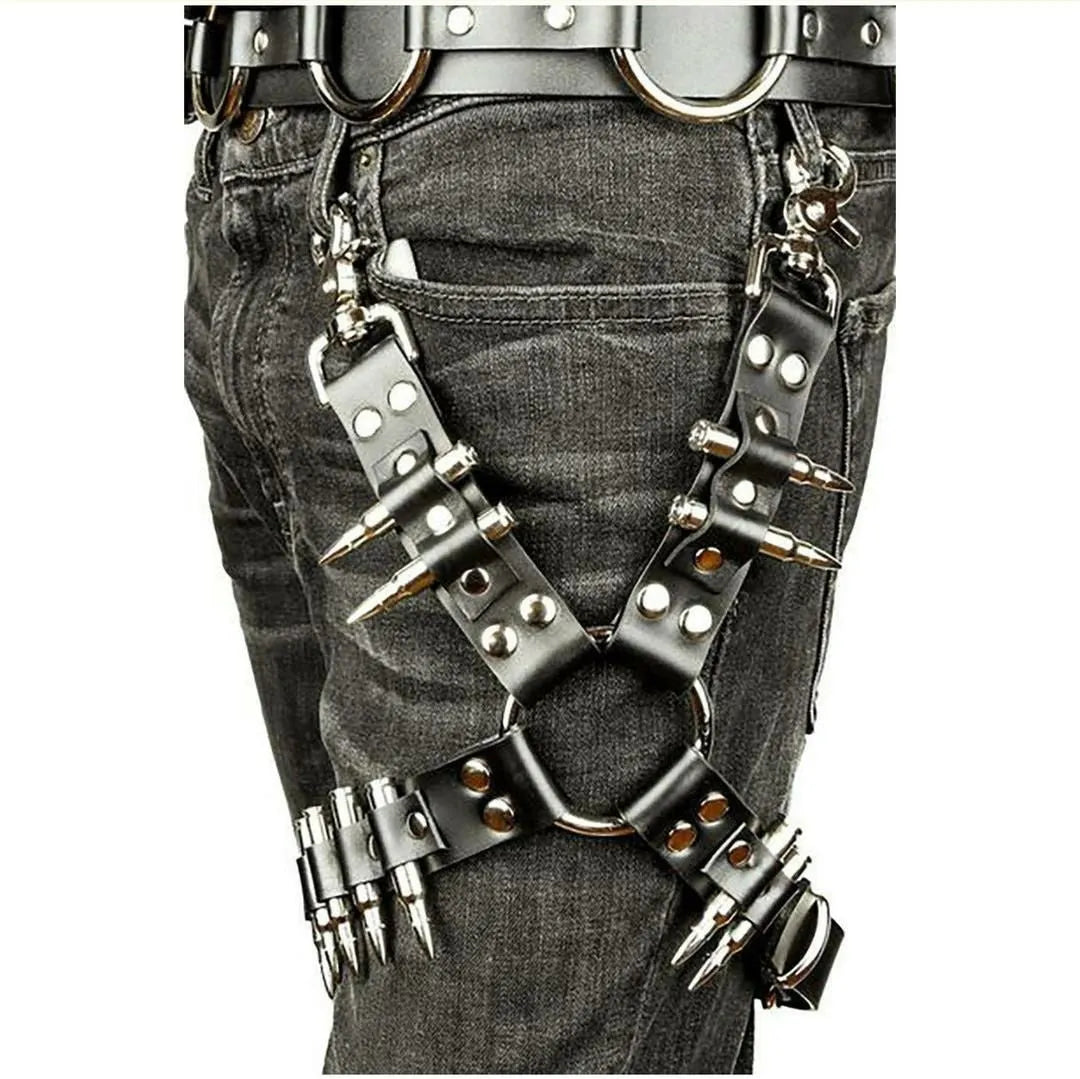 Women's black PU leather fashion leggings showing texture and fit
