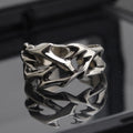 Adjustable copper ring with geometric thorn flower pattern in J2150 thorns colour