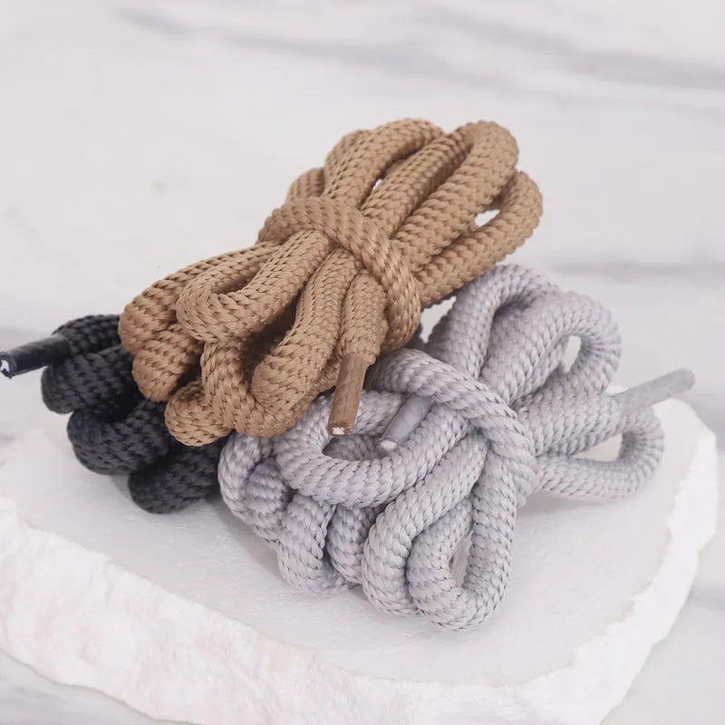 Round black shoelace adapter rope showing 1.0mm width and length scale from 120cm to 160cm.